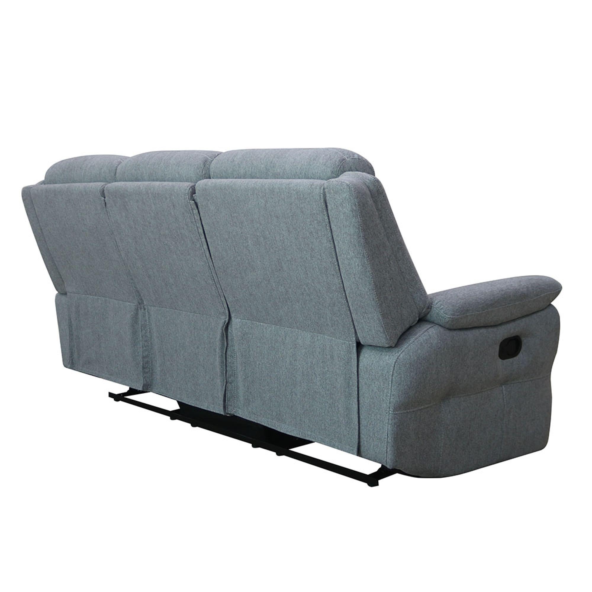 Shelby Recliner Sofa - 3 Seater - Grey Fabric