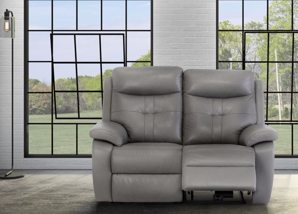 Sophia Sofa - 2 Seater - Electric Recliner - Grey Leather