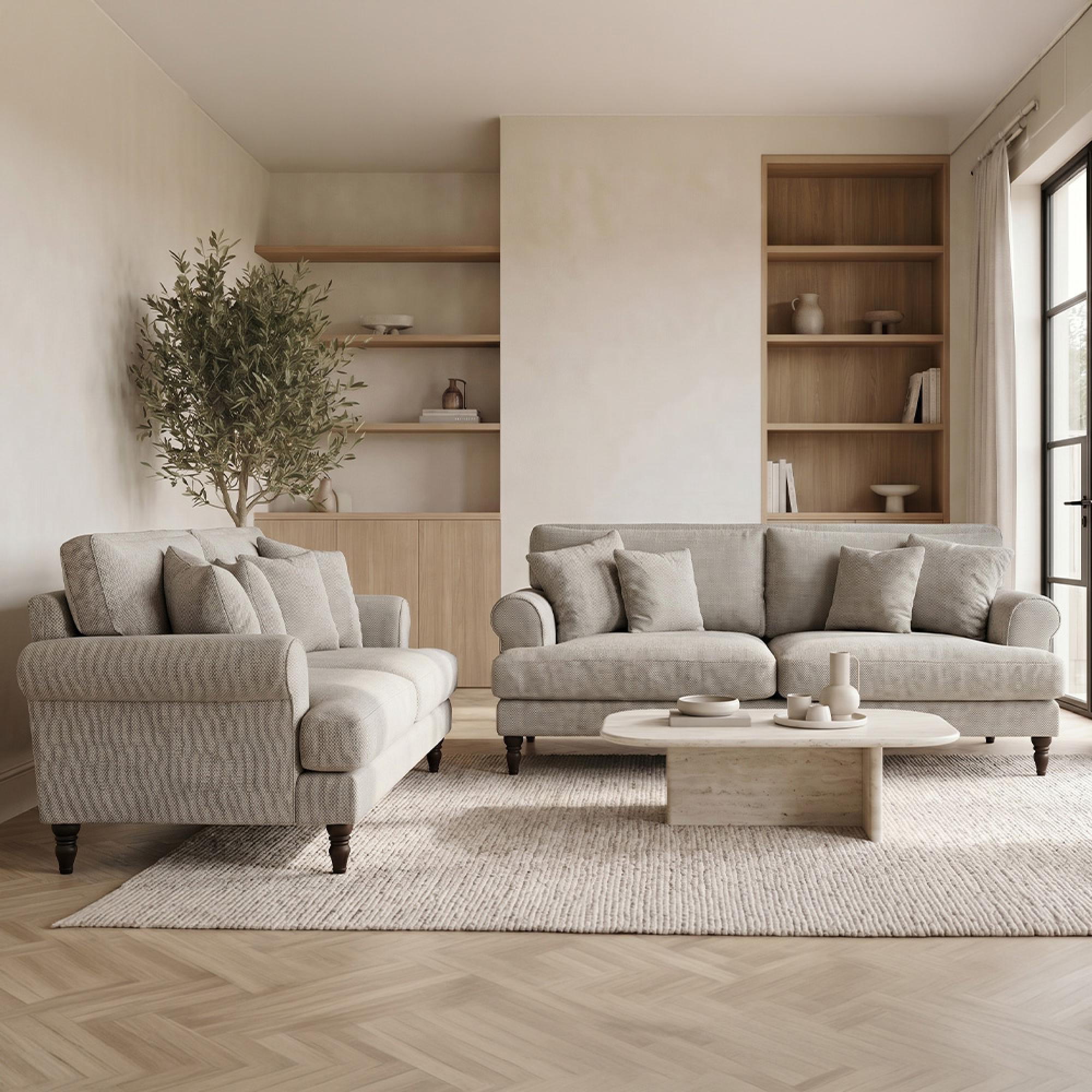 Summer Sofa Set - Grey Fabric - 3+2 Seater