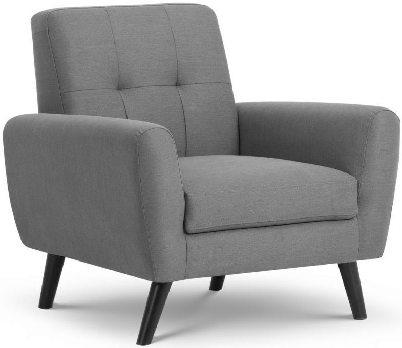 Monza Grey Linen Fabric ArmChairs
