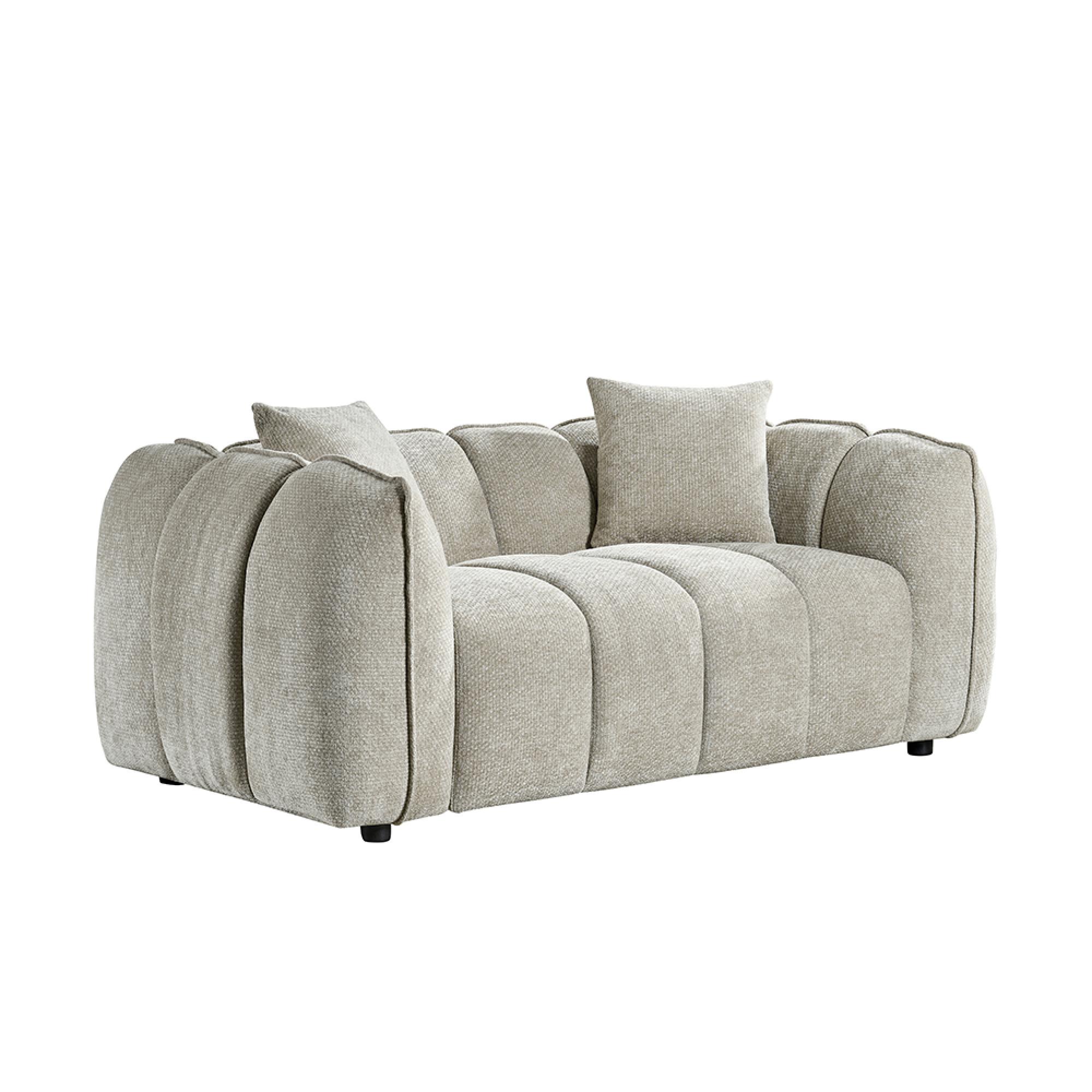 Venice Sofa Set - Beige Fabric - 3+2 Seater