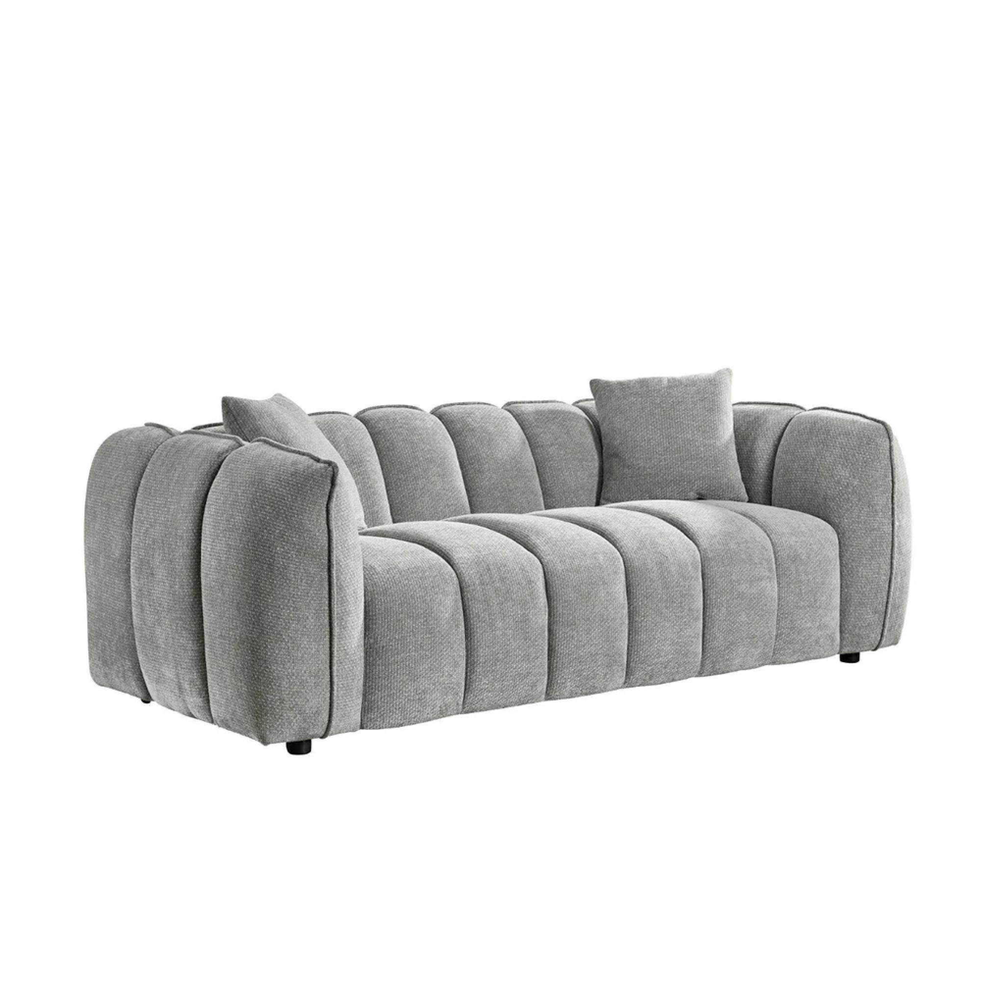 Venice Sofa - Grey Fabric - 3 Seater
