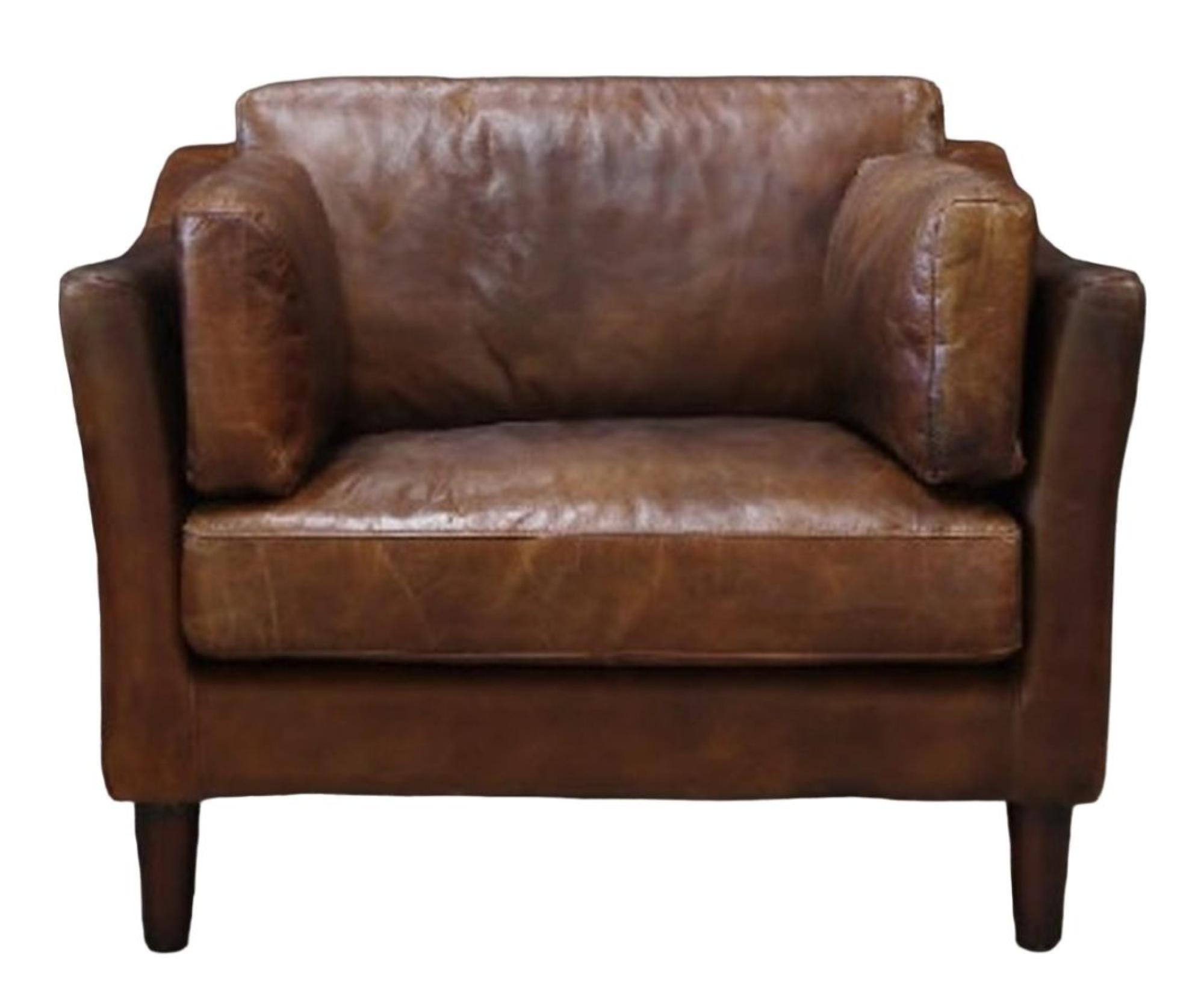 Vintage Brown Leather Adina Armchair
