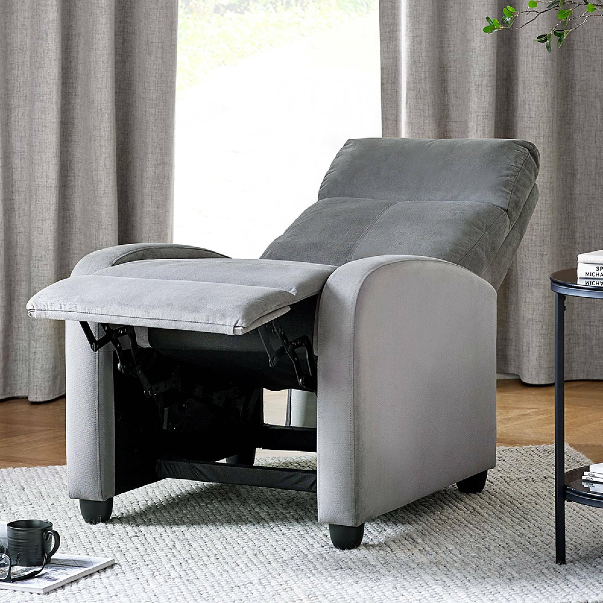 Vivo Recliner Armchair - Grey Chenille Fabric