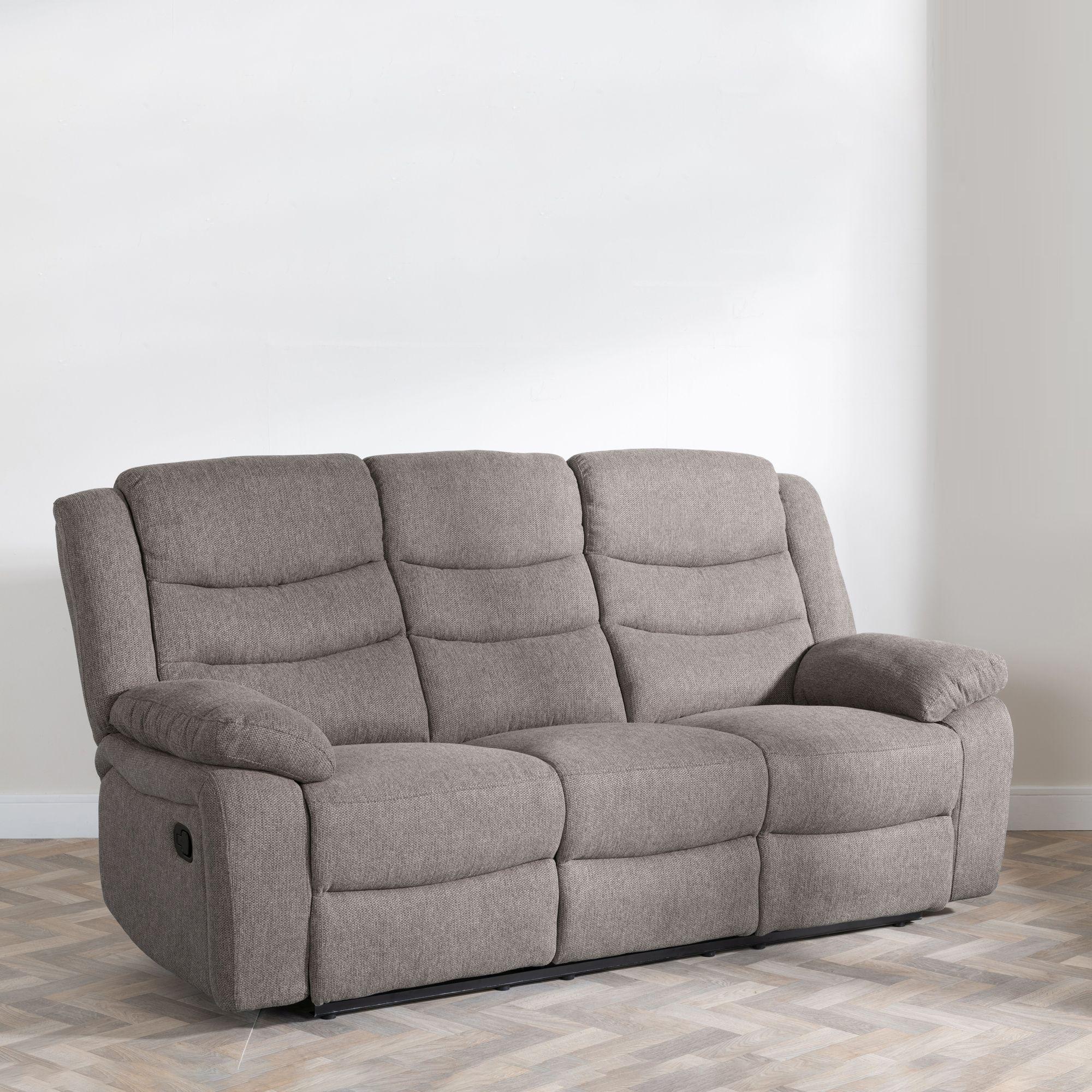 Windsor Recliner Sofa Set - Brown Fabric