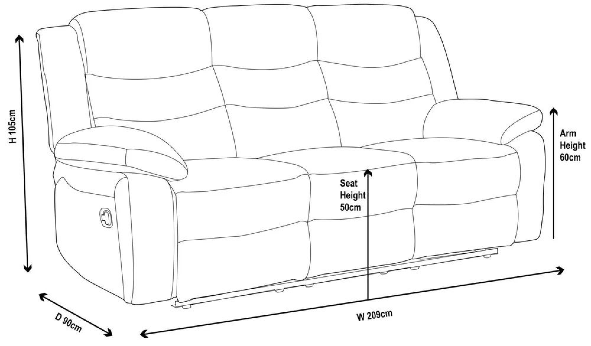 Windsor Recliner Sofa Set - Brown Fabric