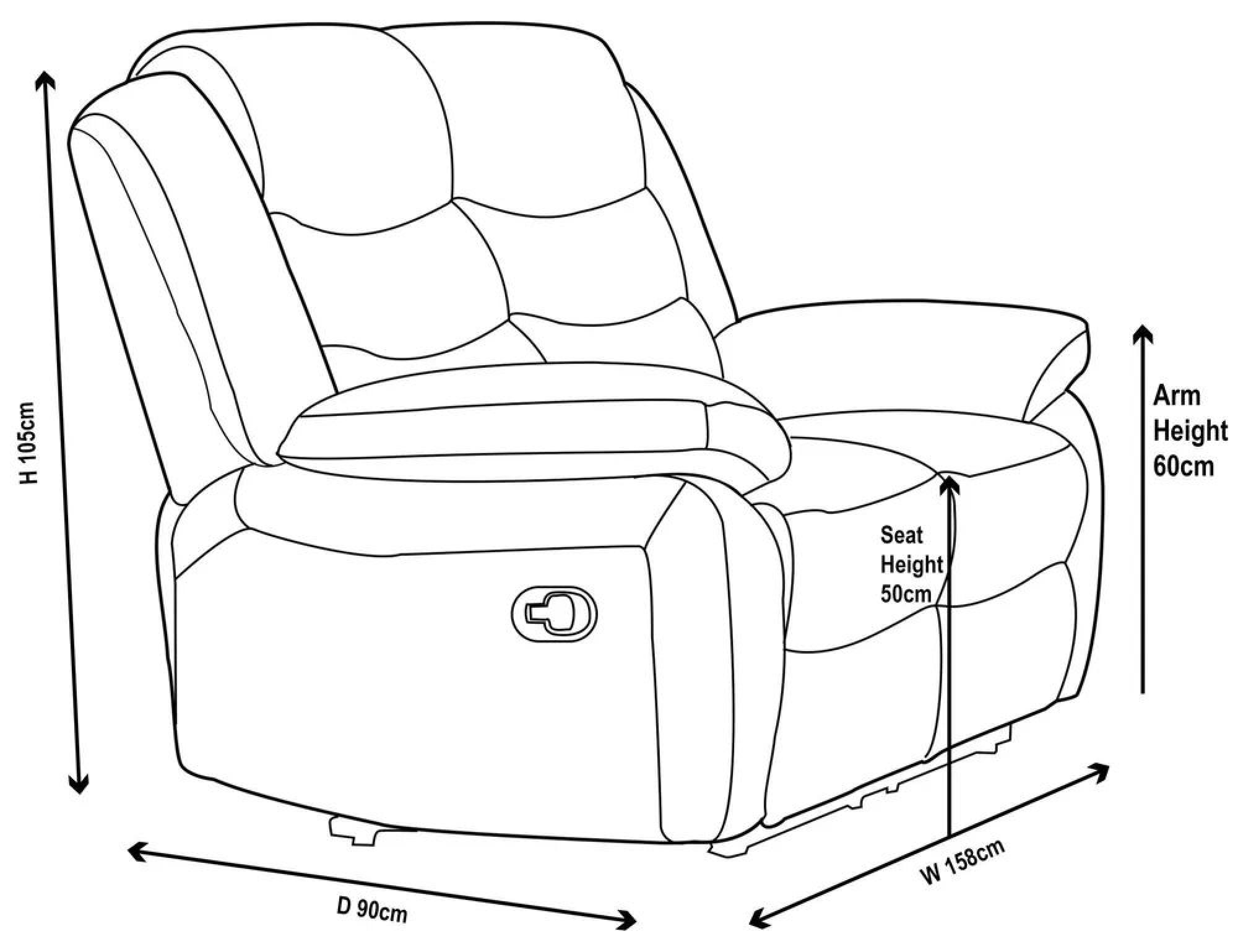 Windsor Recliner Sofa - 2 Seater - Dark Grey Fabric