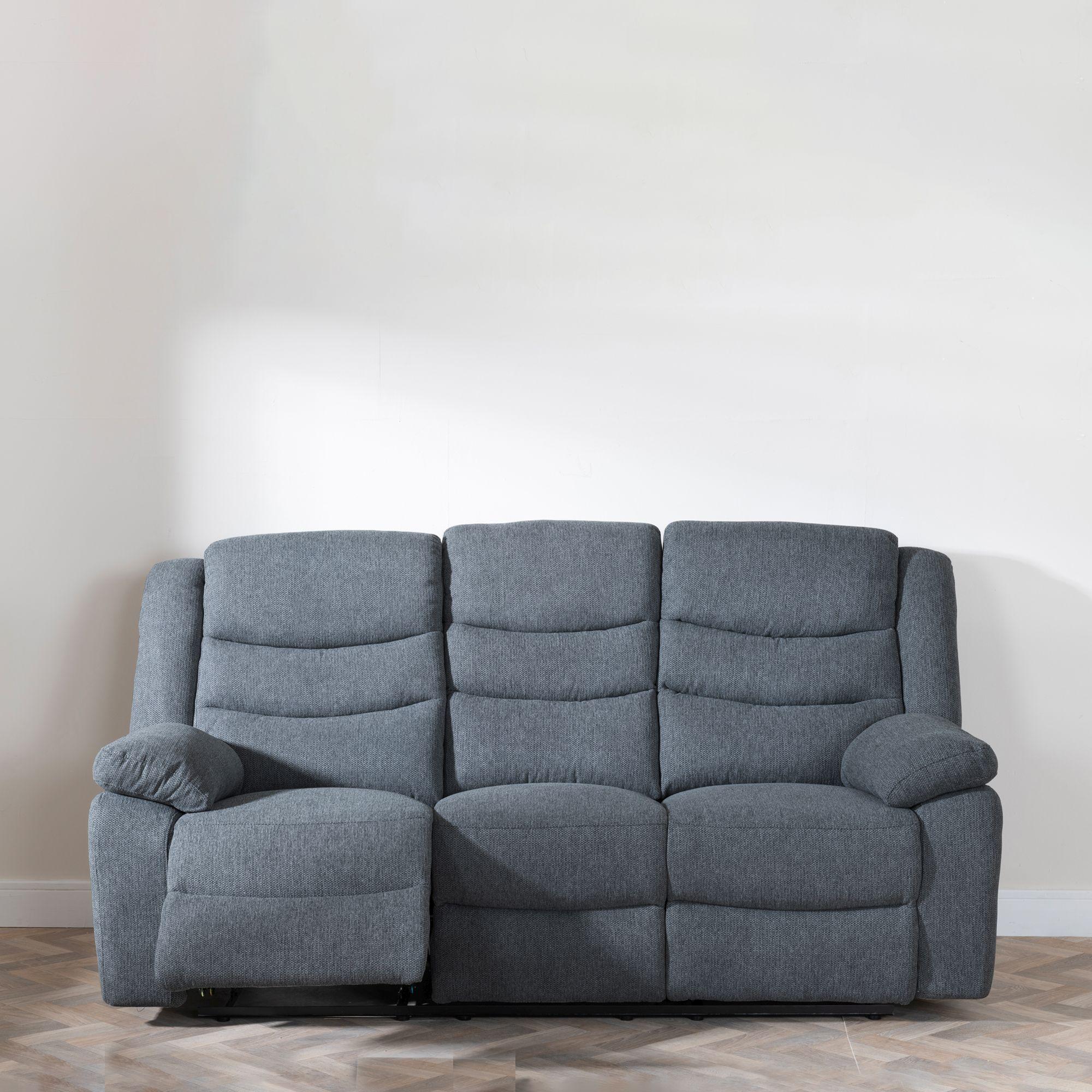 Windsor Recliner Sofa - 3 Seater - Dark Grey Fabric