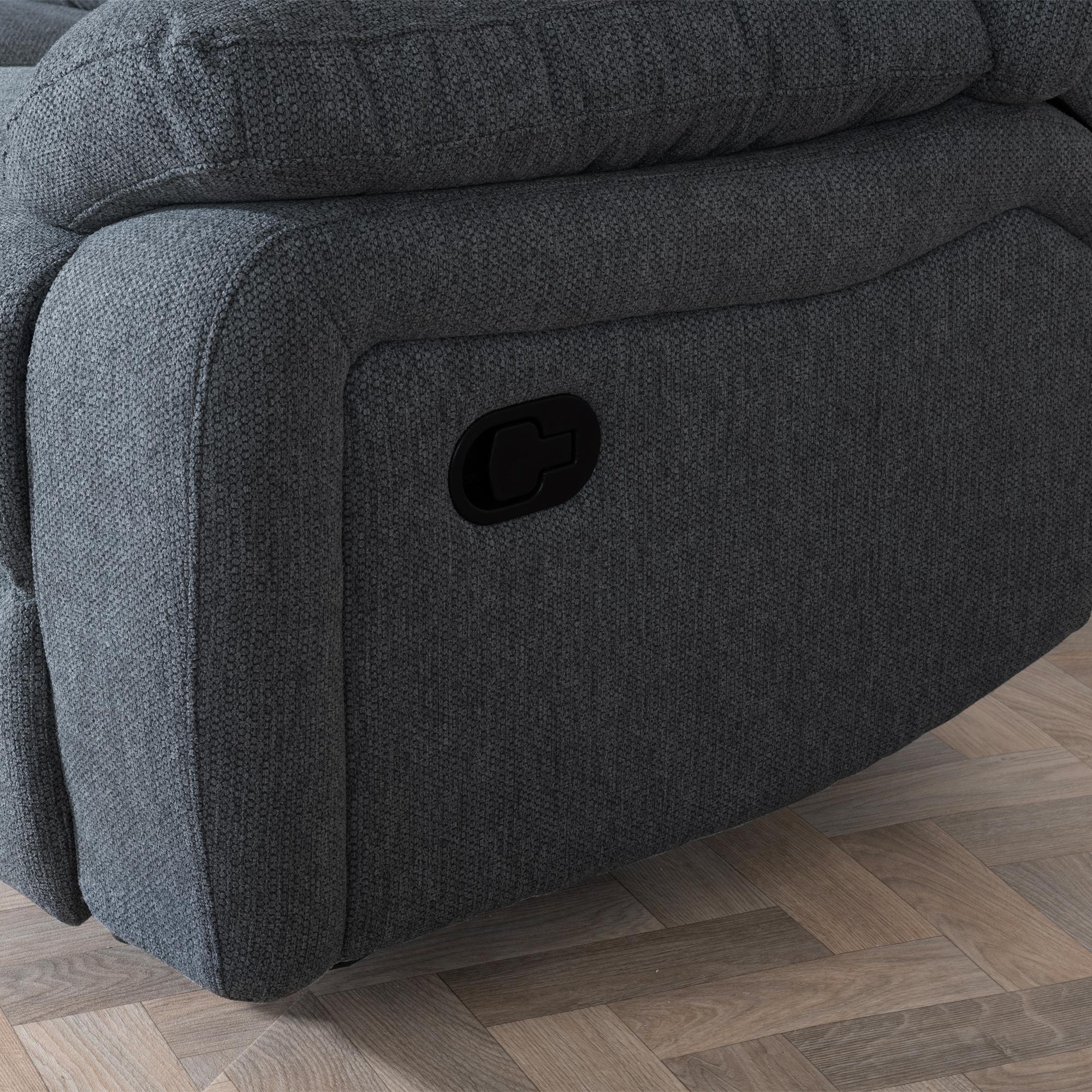 Windsor Recliner Sofa - 3 Seater - Dark Grey Fabric