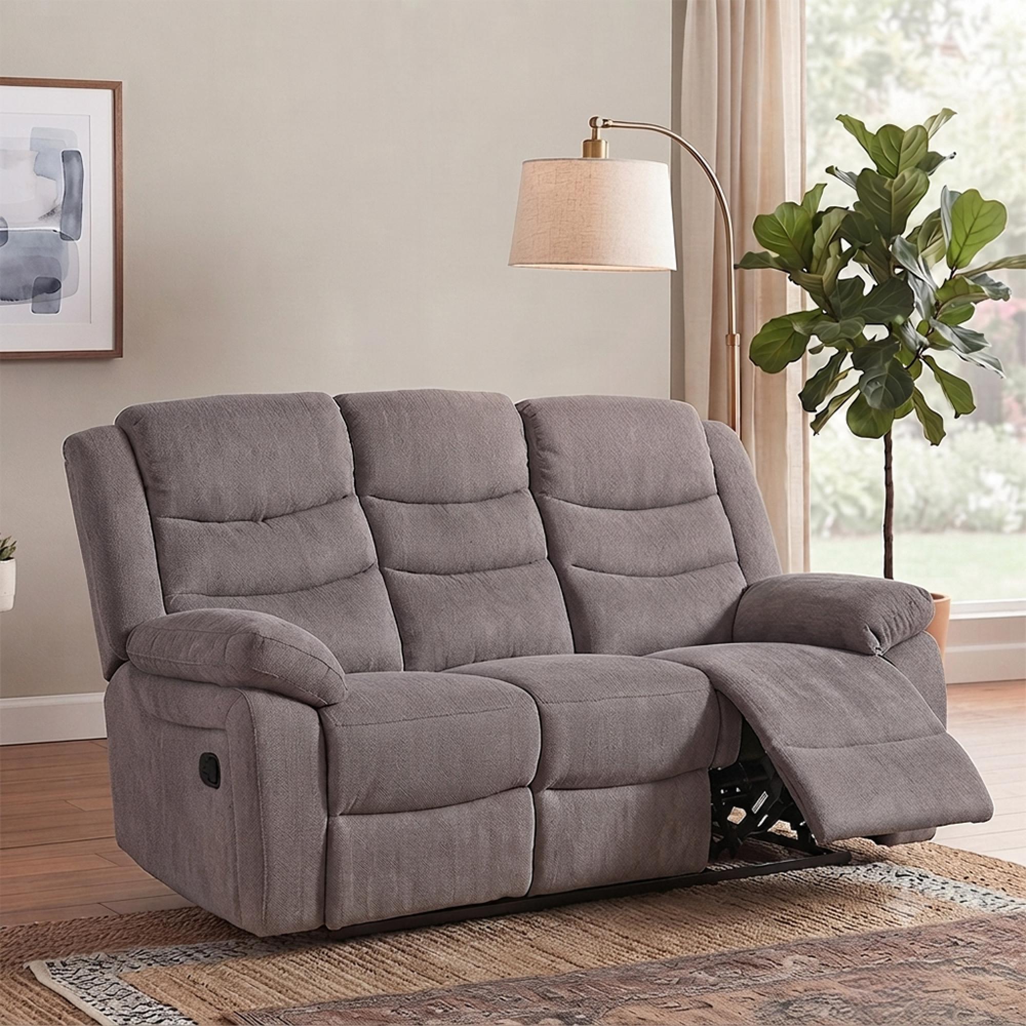 Windsor Recliner Sofa - 3 Seater - Brown Fabric