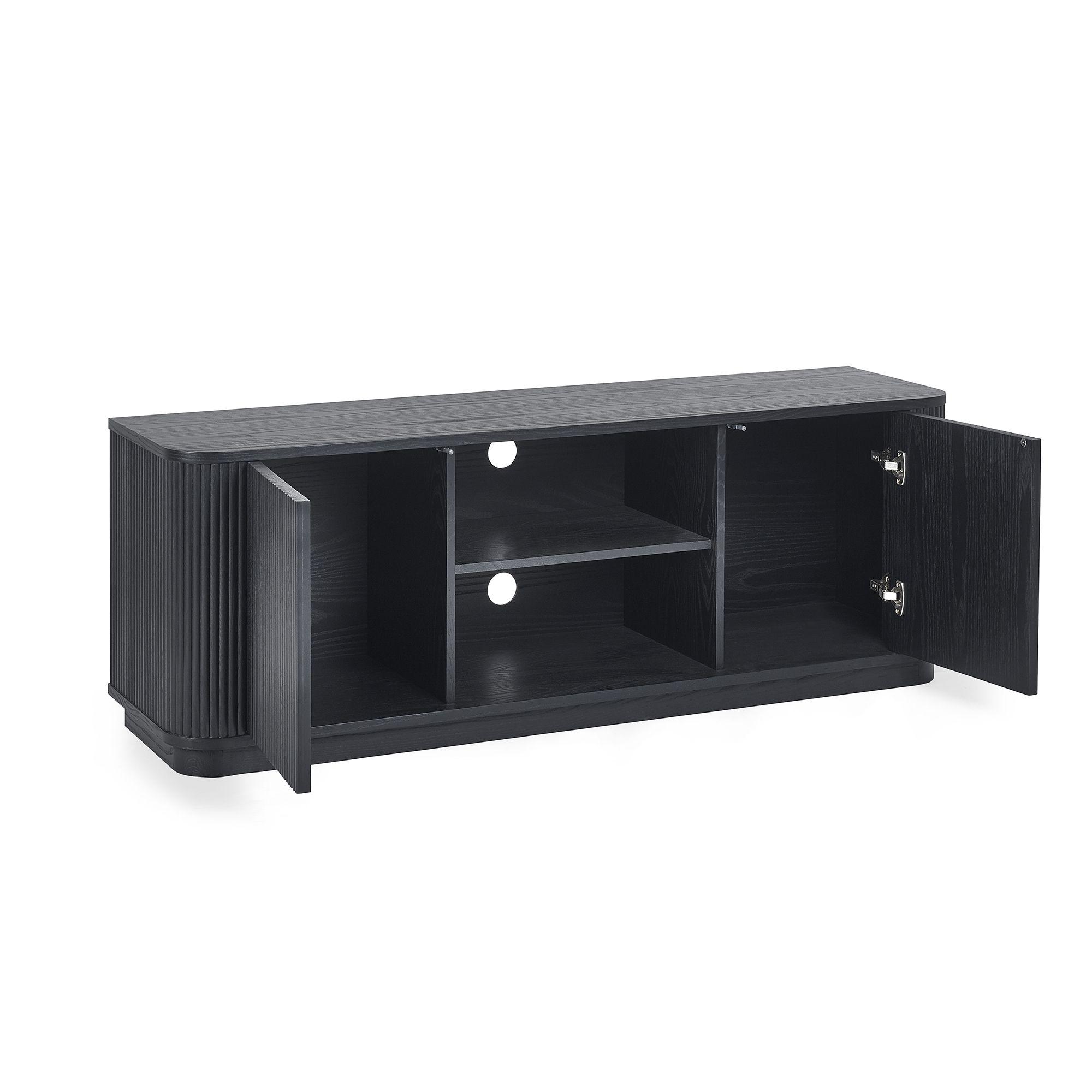 Louis TV Unit - 140cm - Black - Fluted Base