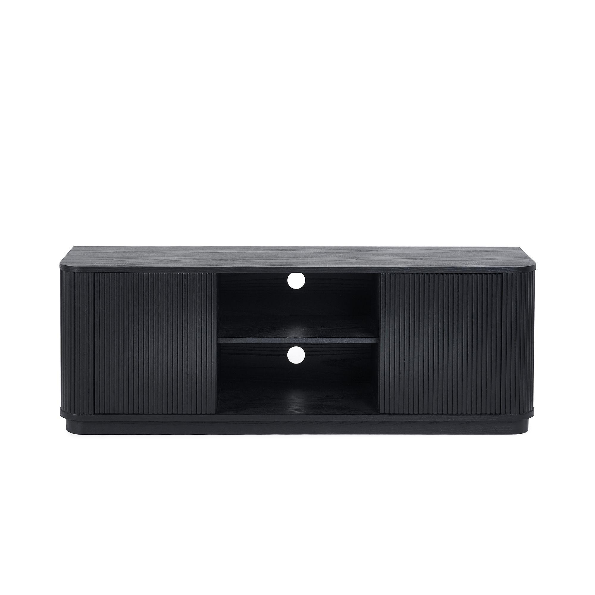 Louis TV Unit - 140cm - Black - Fluted Base