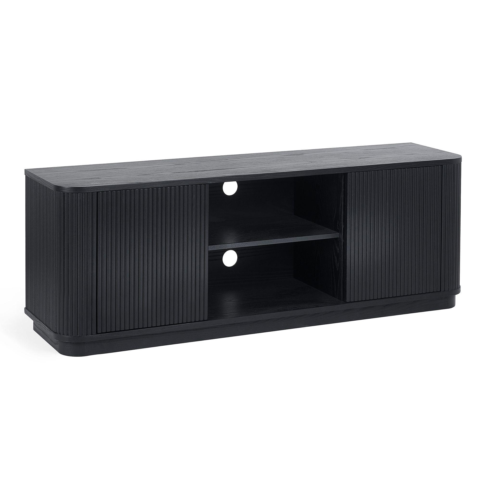 Louis TV Unit - 140cm - Black - Fluted Base