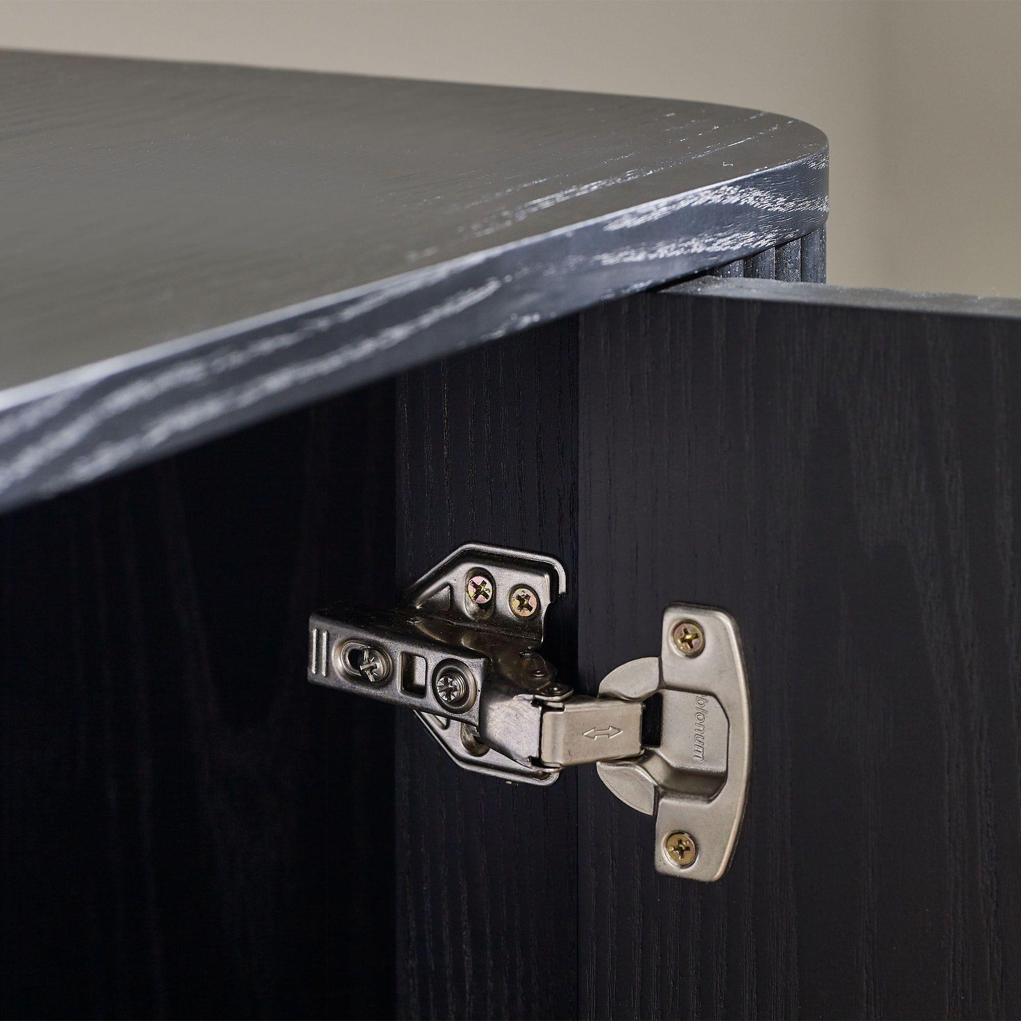 Louis TV Unit - 140cm - Black - Fluted Base