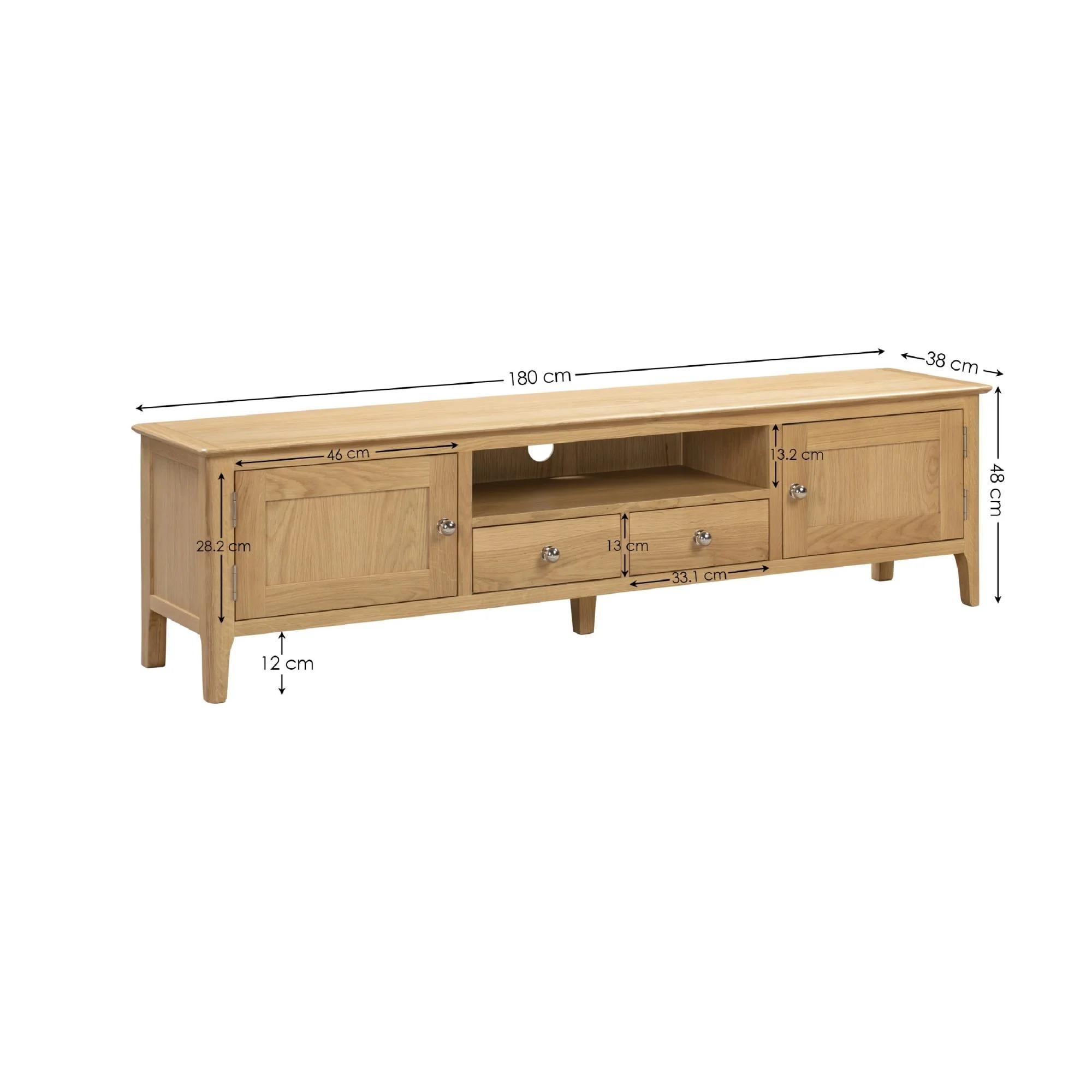 Cotswold TV Unit - 180cm - Oak
