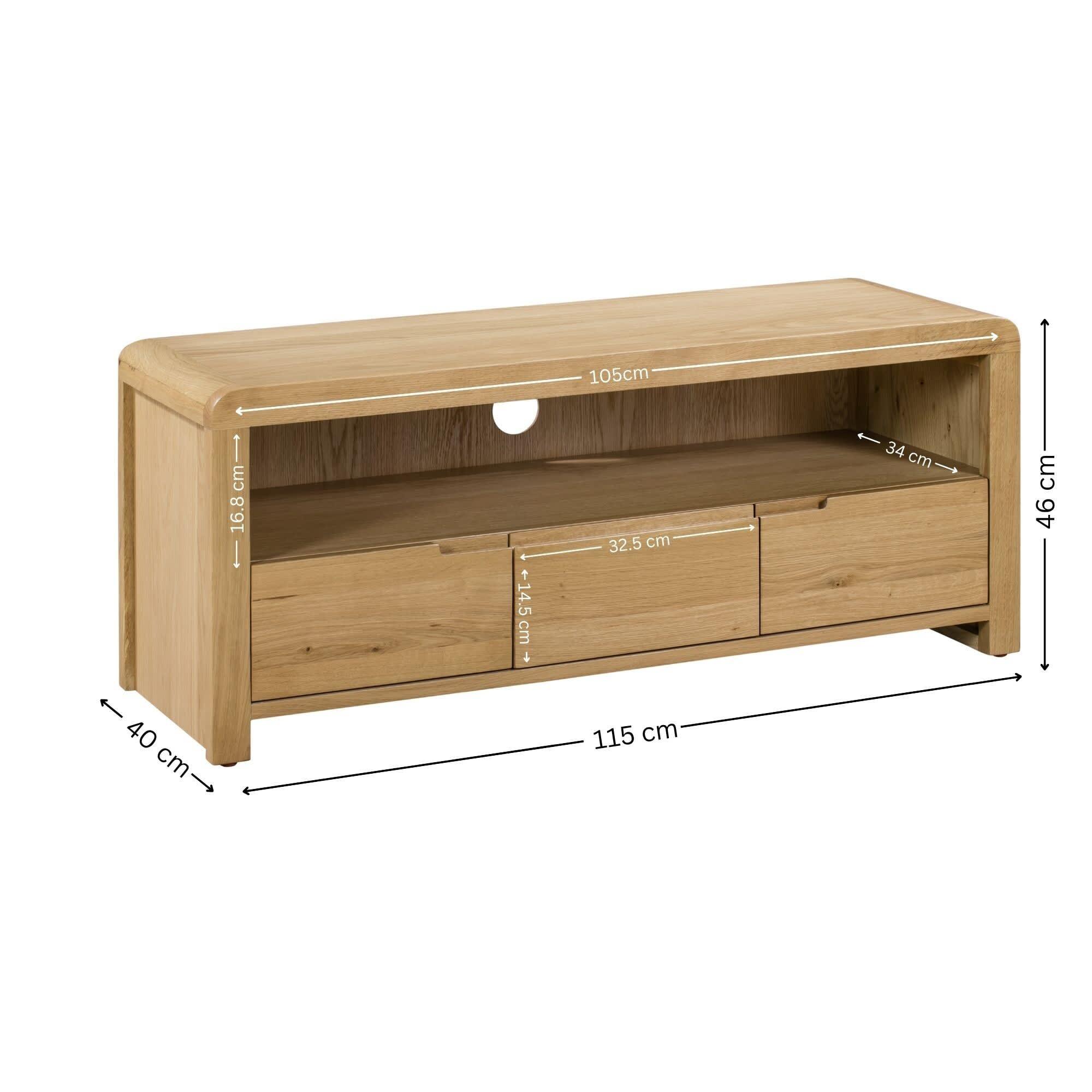 Curve TV Unit - 115cm - Oak