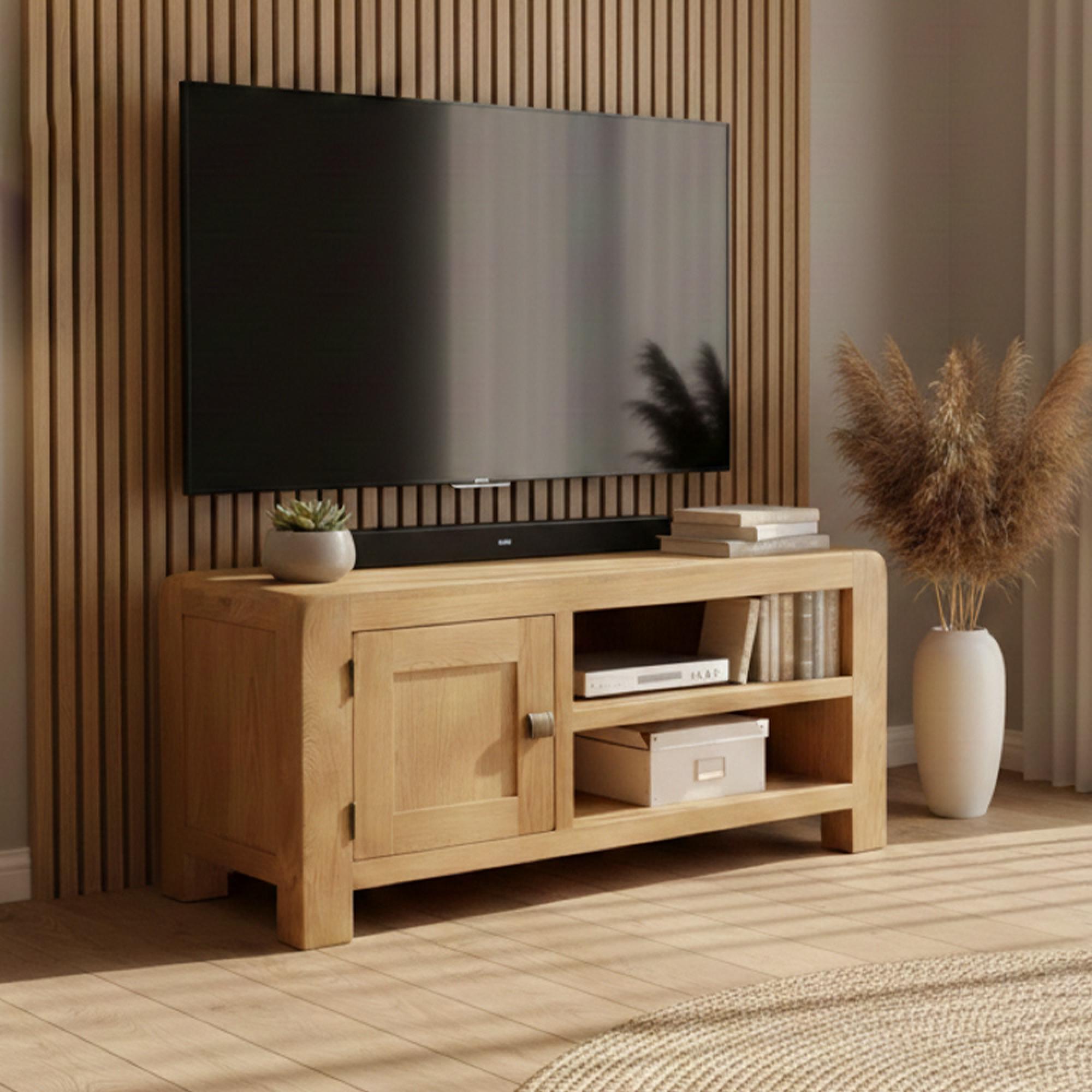 Curve Oak 100cm TV Unit