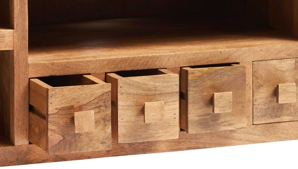 Ajmer Light Mango Wood 110cm Corner TV Unit