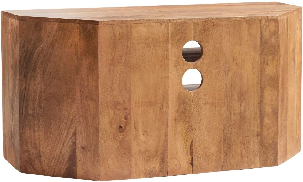 Ajmer Light Mango Wood 110cm Corner TV Unit
