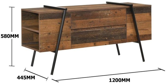 Alpena Rustic Oak 120cm TV Unit