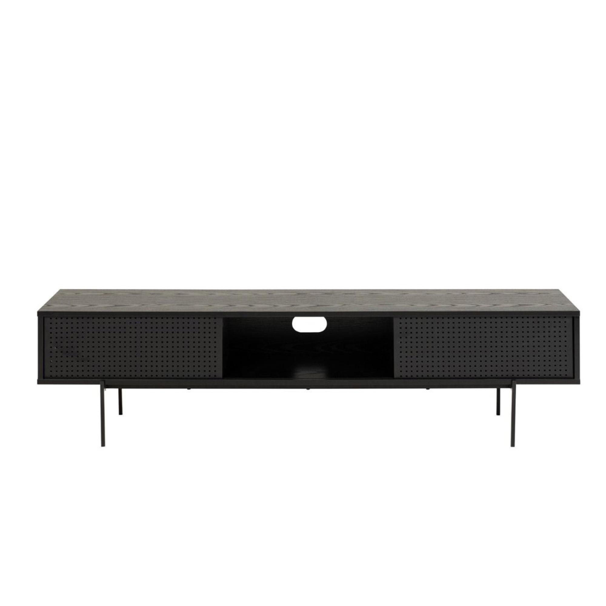 Angus Black Ash TV Unit with 2 Sliding Door