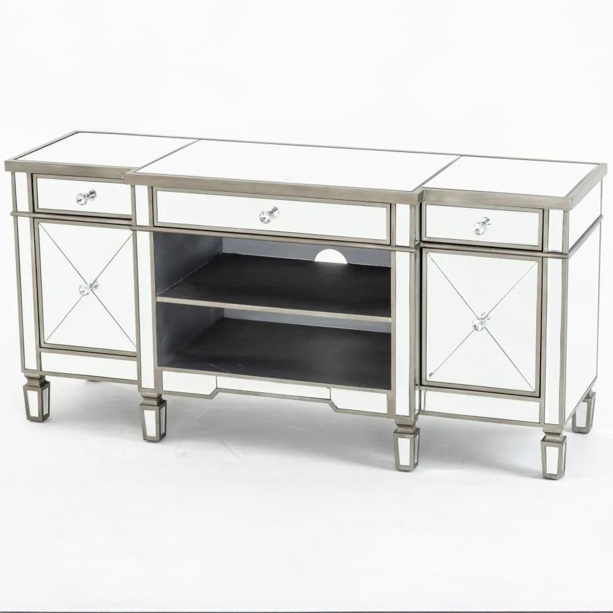 Antoinette TV Unit - Mirrored - Champagne Trim