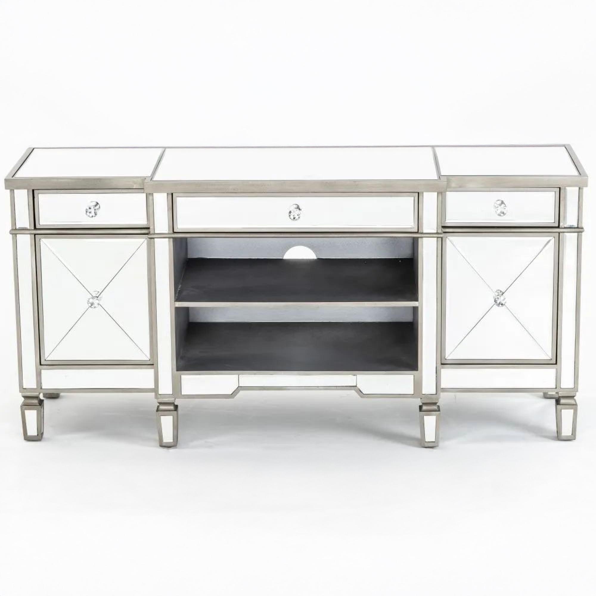Antoinette TV Unit - Mirrored - Champagne Trim