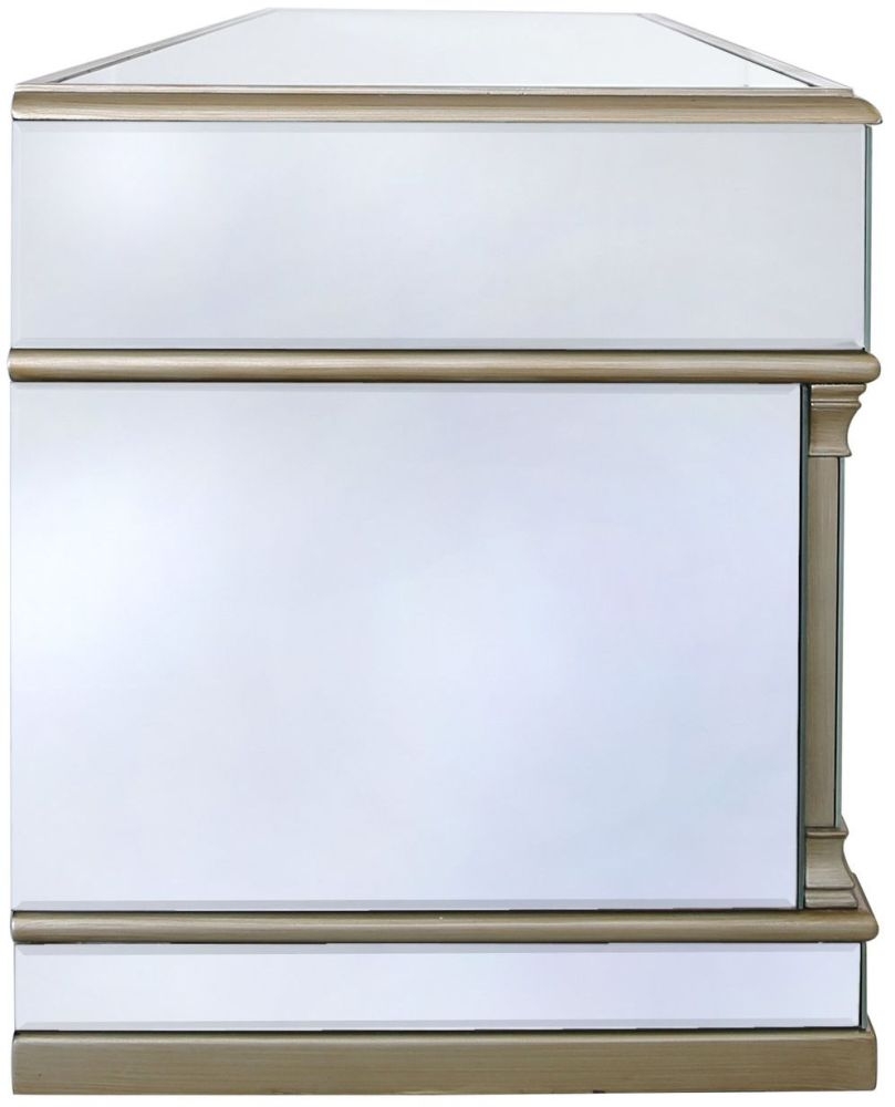 Apollo Large Storage TV Unit - Champagne Gold Mirrored