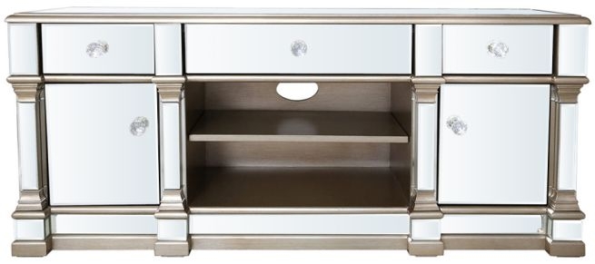 Apollo Storage TV Unit - Champagne Gold Mirrored