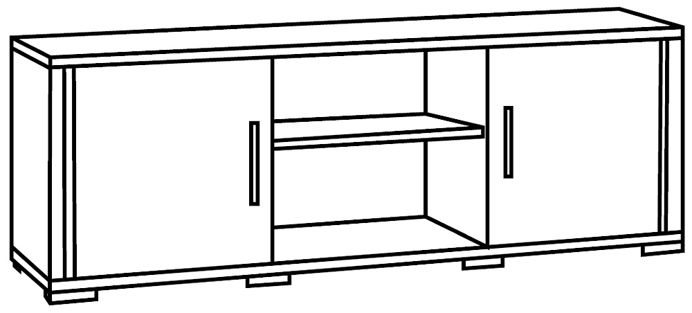Augusta Grey Oak Effect 157cm TV Unit