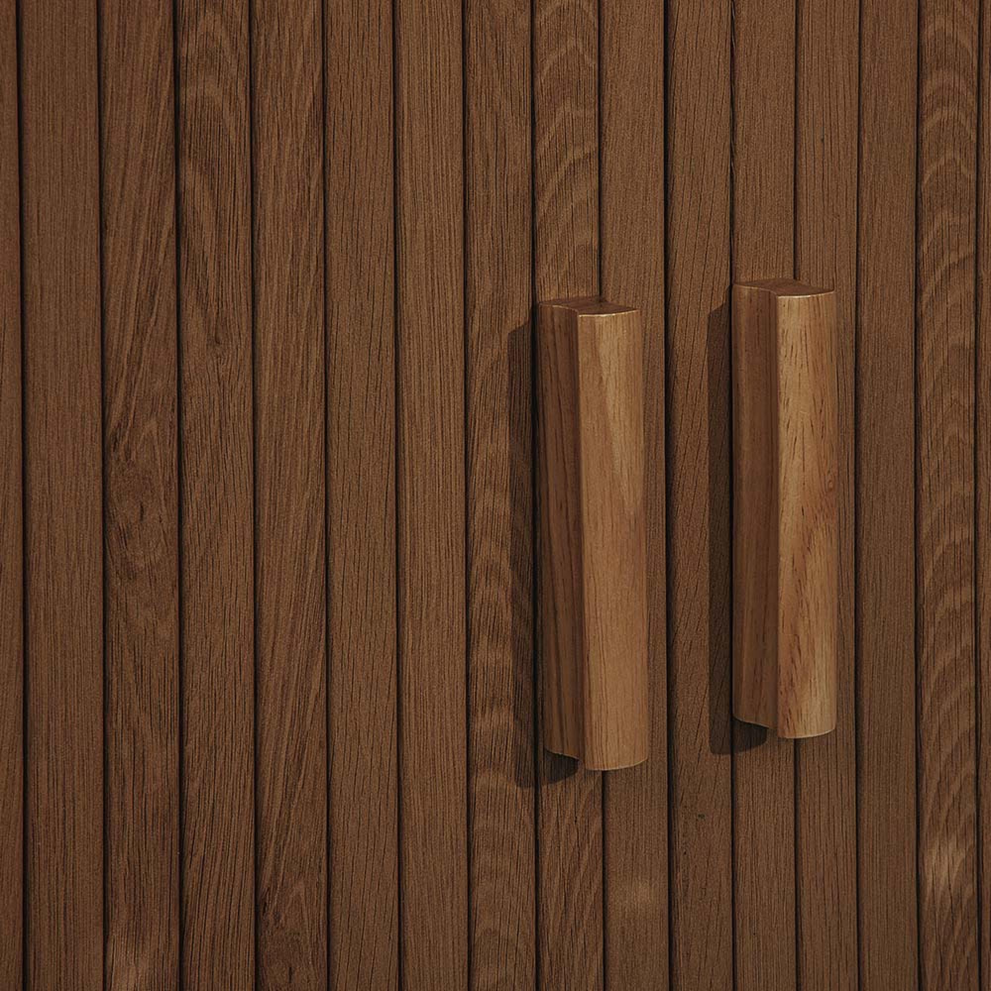 Axel Curved TV Unit - 140cm - Walnut Fluted