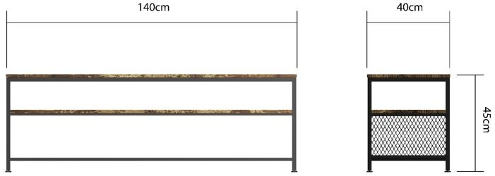 Barren Rustic Oak TV Stand