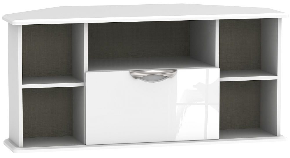 Camden White Gloss 115cm Corner TV Unit