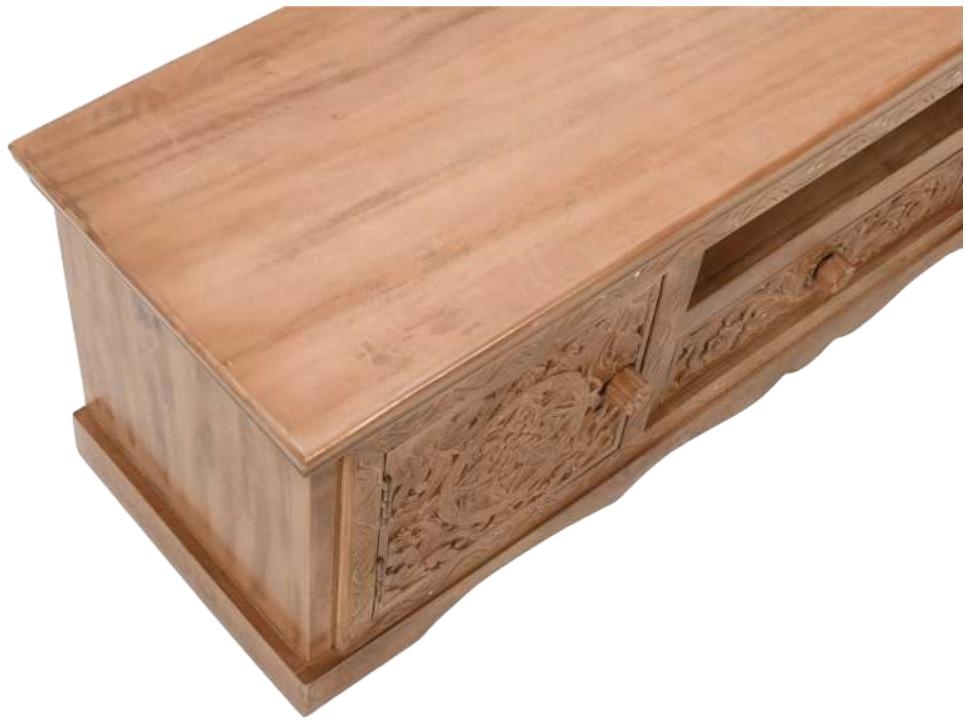 Carved Mango Wood 140cm TV Unit