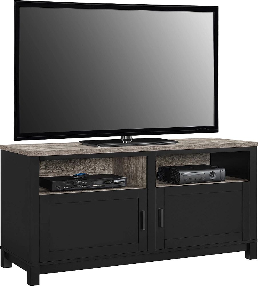 Carver TV Cabinet - Weathered Oak & Black - 1753296PCOMUK