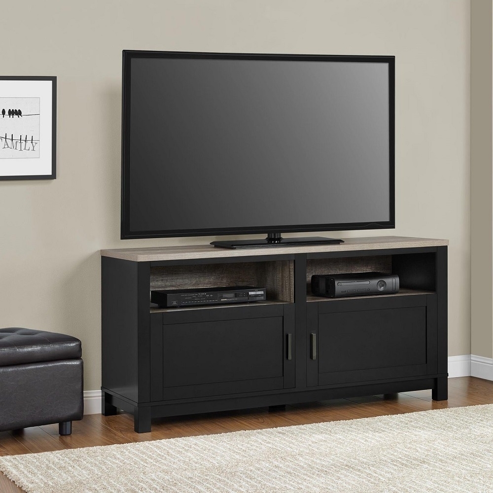 Carver TV Cabinet - Weathered Oak & Black - 1753296PCOMUK