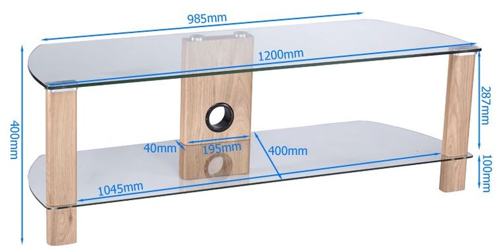 Century TV Stand - Clear Glass - 120cm - ADCE1200-LO