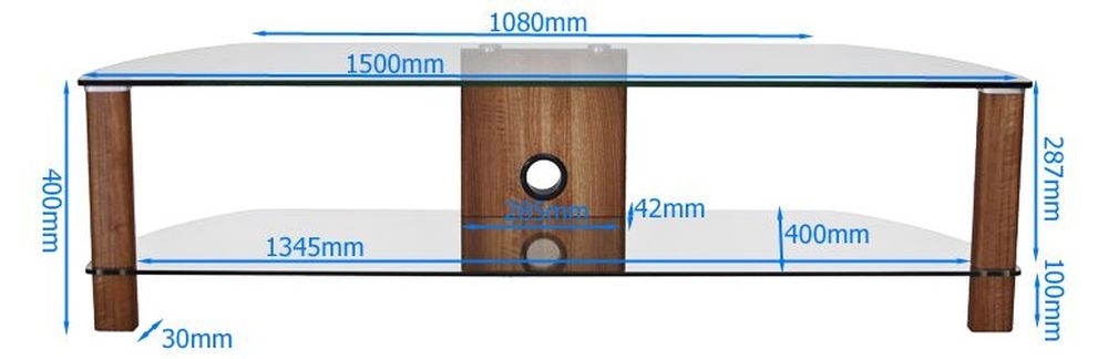 Century TV Stand - Clear Glass - 150cm - ADCE1500-LO