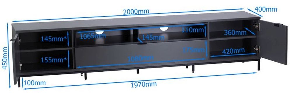 Chaplin TV Stand - White & Oak - 200cm - ADCH2000-WHT