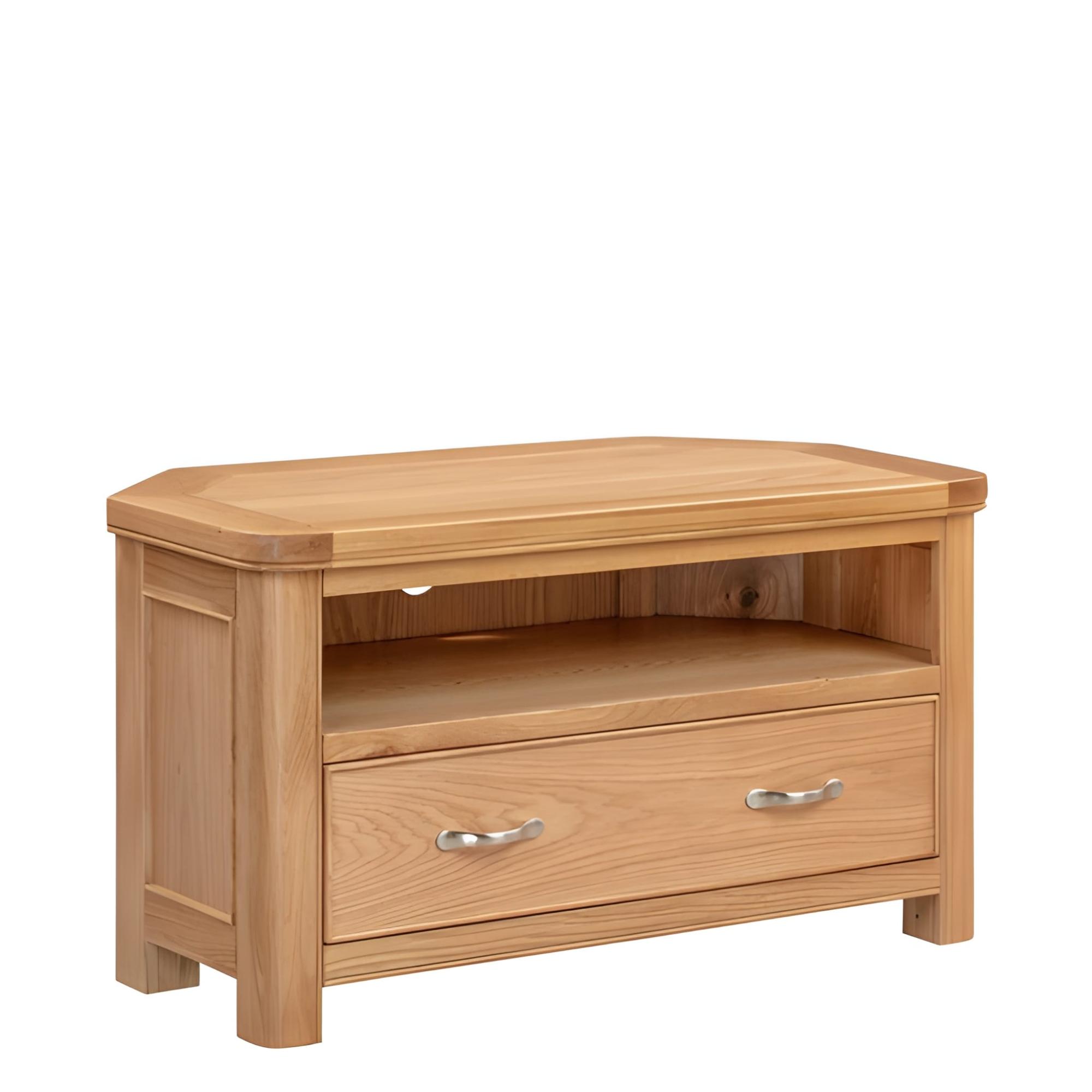Clarion TV Unit - 1 Drawer - Corner - Oak