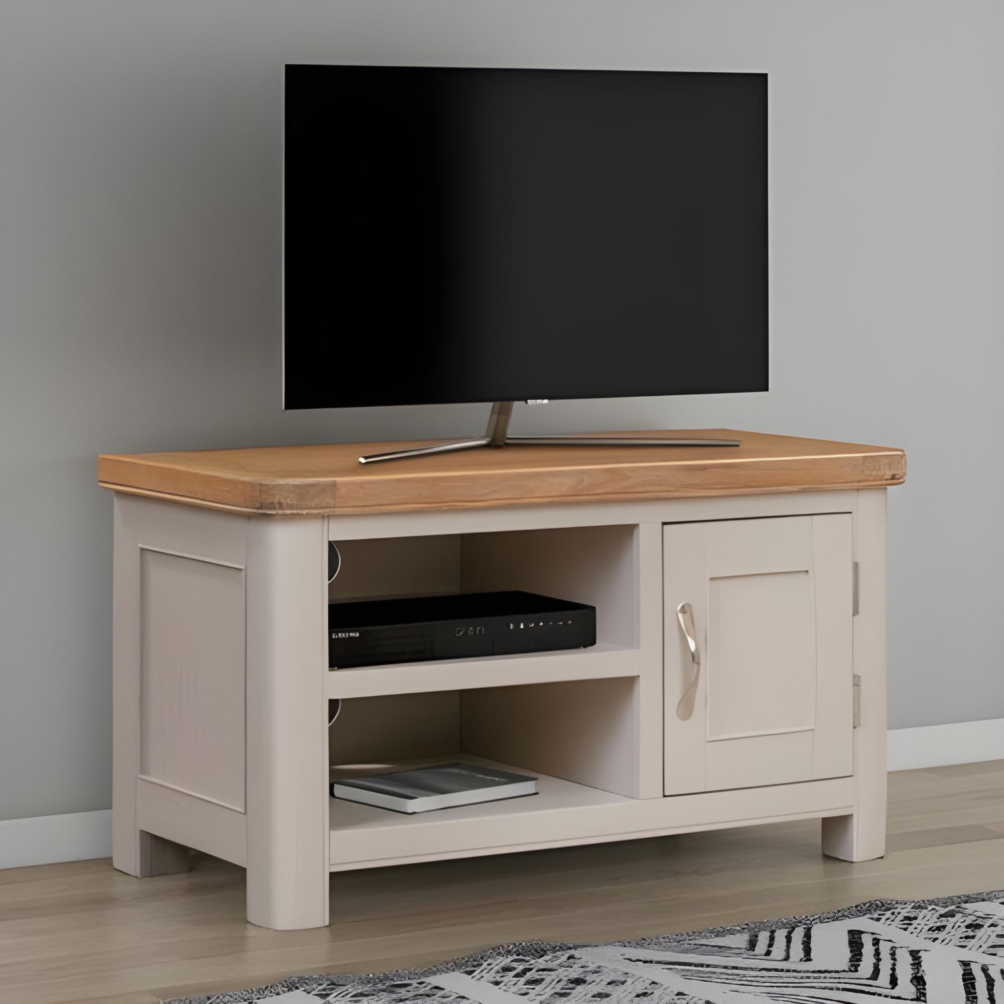 Clarion TV Unit - 1 Door - Oak and Grey