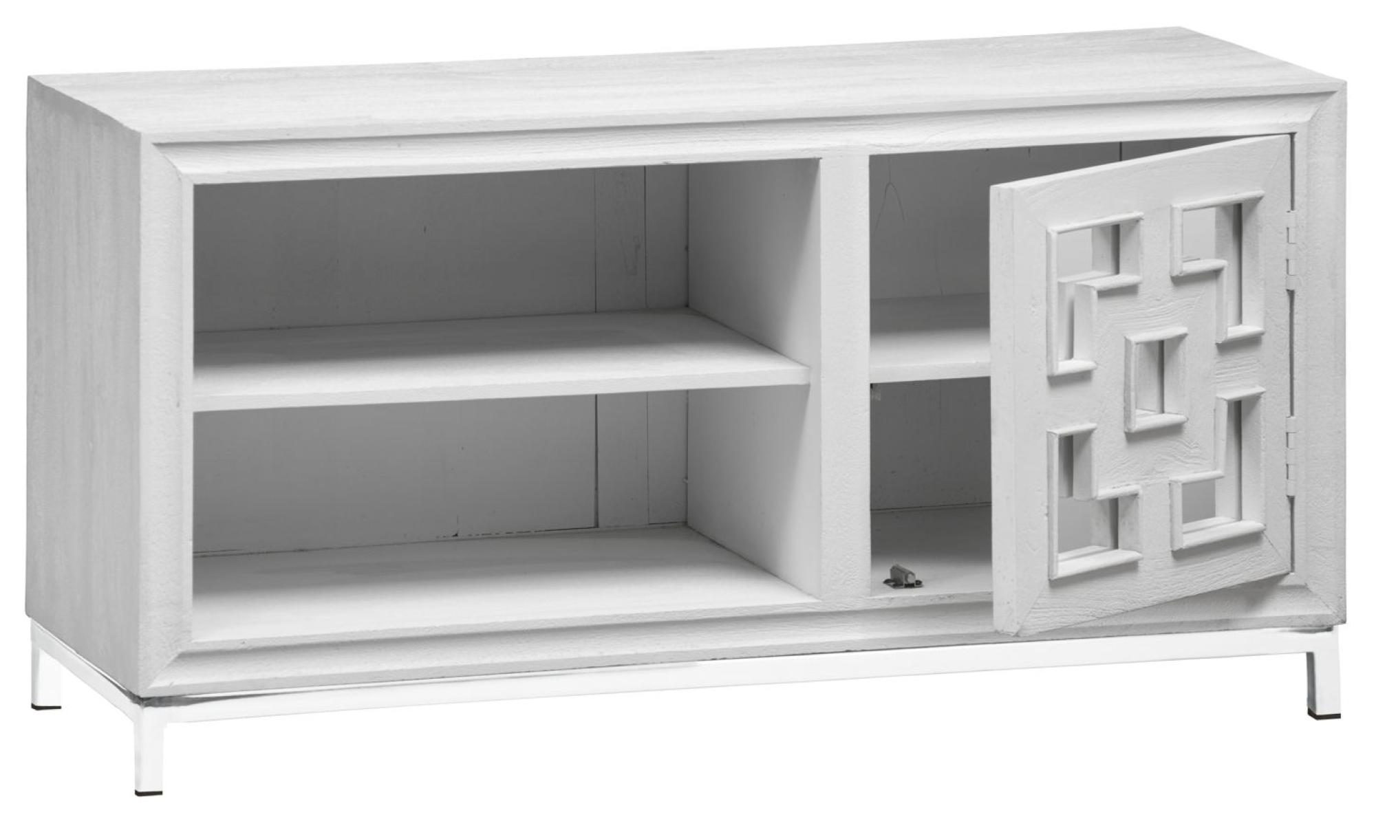 Clearance - Geo TV Unit - 1 Door - White Mirrored