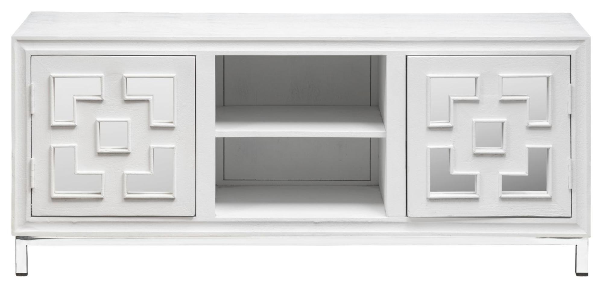 Clearance - Geo TV Unit - 2 Door - White Mirrored