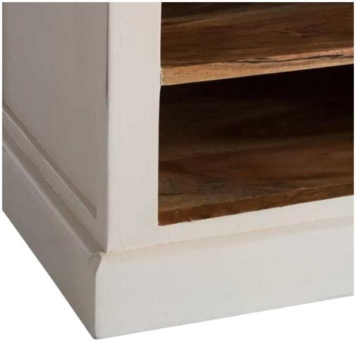 Coastal White and Wood 110cm TV Cabinet