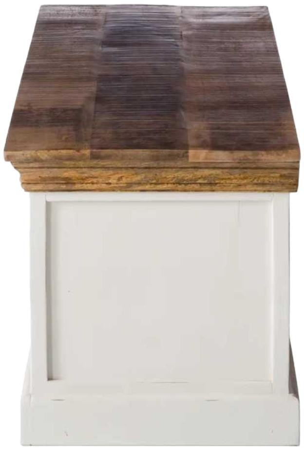 Coastal White and Wood 110cm TV Cabinet