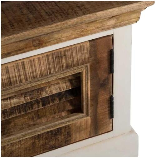 Coastal White and Wood 110cm TV Cabinet