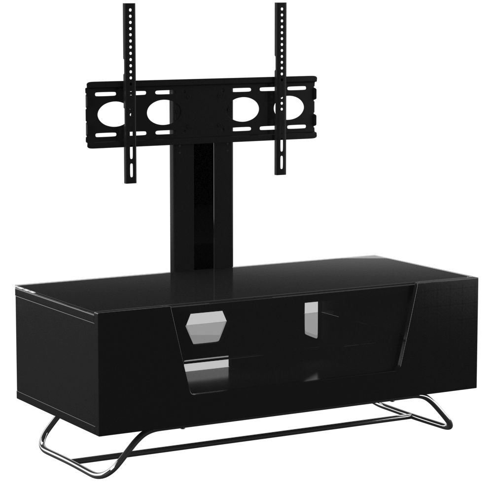 Chromium TV Stand - 120cm with Bracket - Black - CRO2-1200BKT-BK
