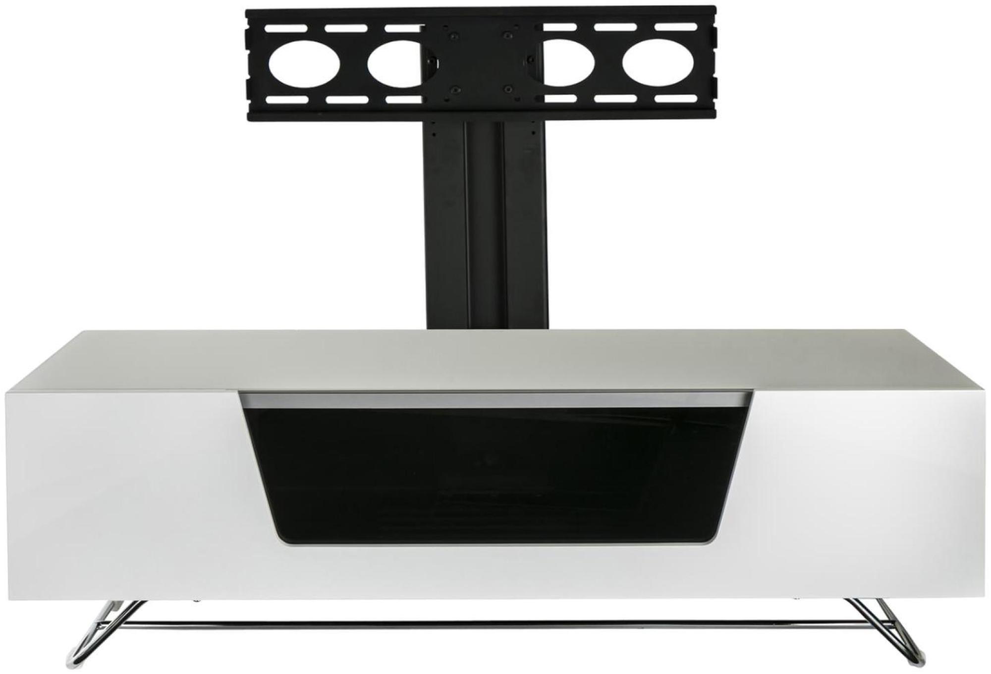 Chromium TV Stand - 120cm with Bracket - White - CRO2-1200BKT-WH