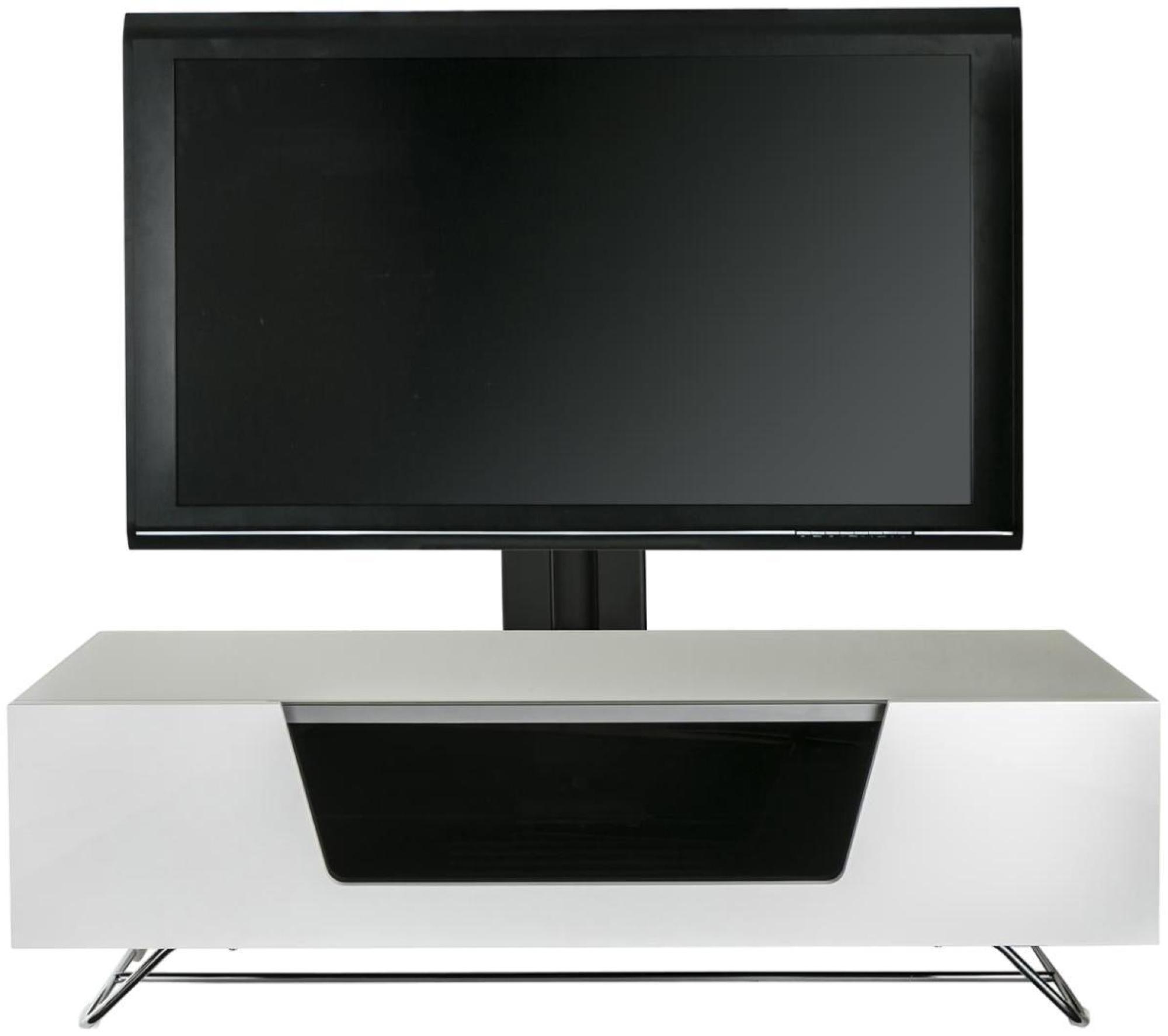 Chromium TV Stand - 120cm with Bracket - White - CRO2-1200BKT-WH