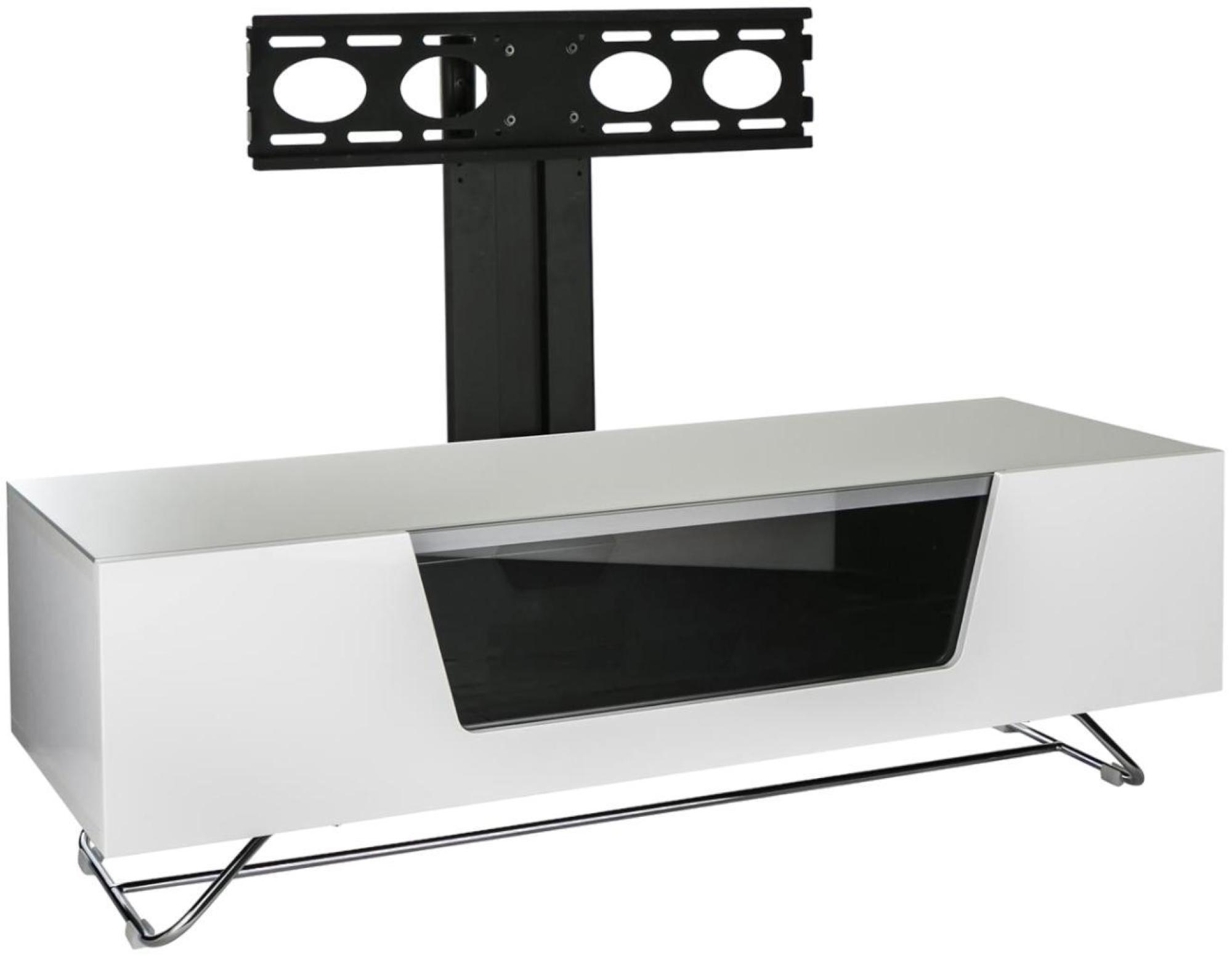 Chromium TV Stand - 120cm with Bracket - White - CRO2-1200BKT-WH